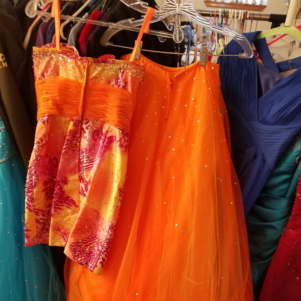 Mari Lee Orange 2 piece size 3/4 - Picture 4 of 4
